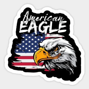 Eagle with American Flag Sticker